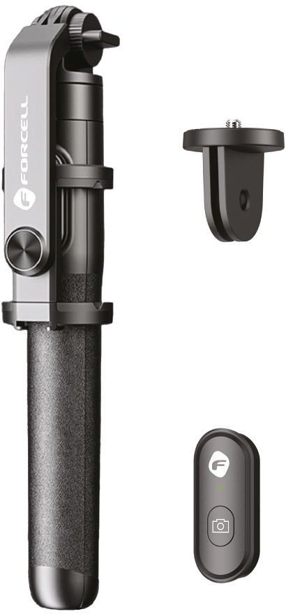Selfie stick Forcell F Grip F170XL, tripod 170 cm, telekomandë Bluetooth, i zi