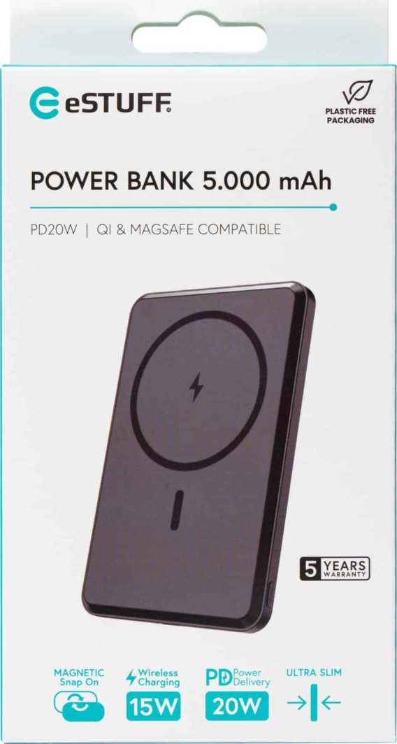 Power Bank eStuff ES641100, 5000 mAh, MagSafe, 20W, i zi