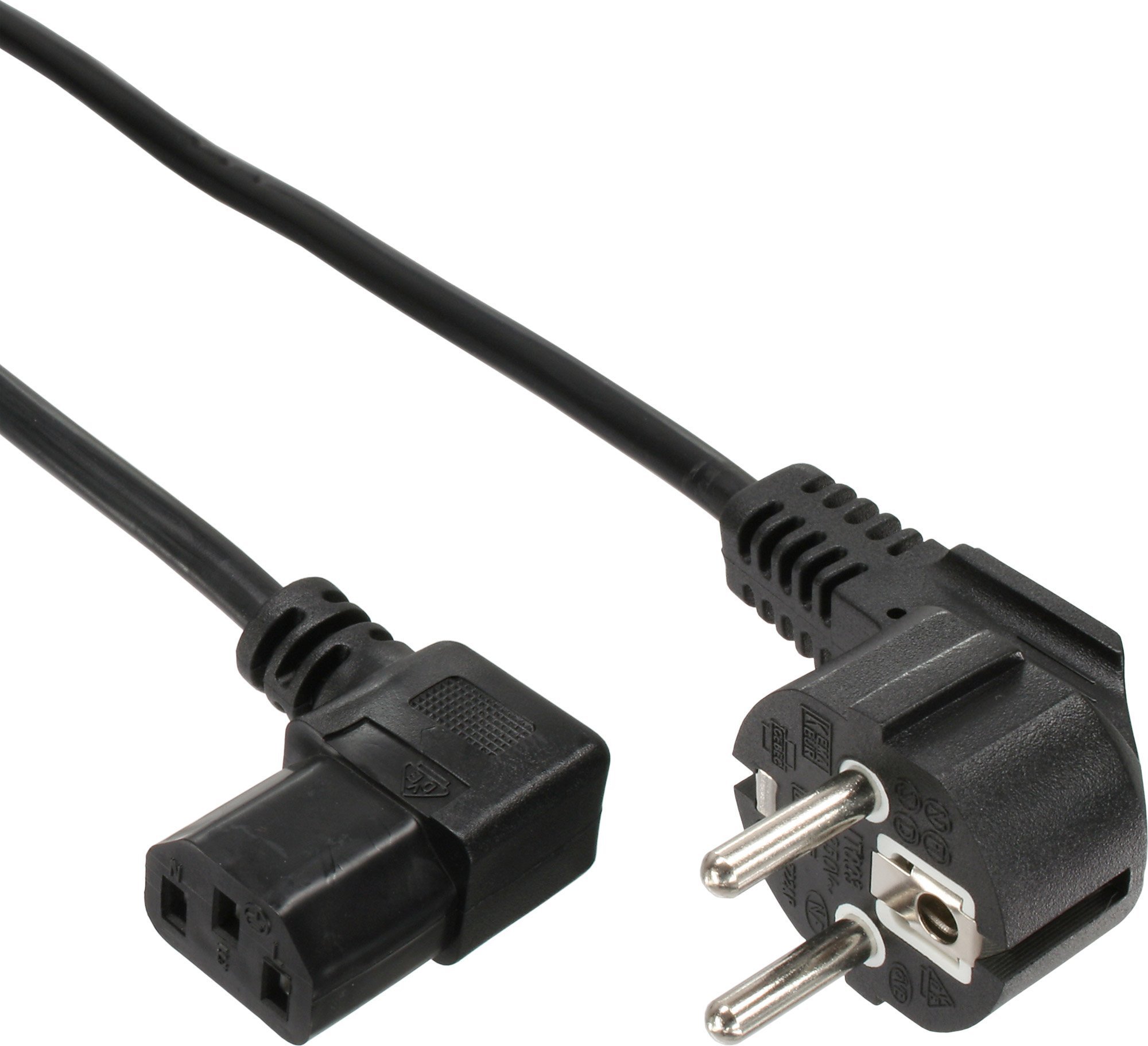 Kabull rryme InLine B-16752A, Type F në IEC C13, 3 m, i zi, 25 copë