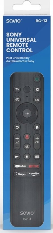 Telekomandë universale Savio RC-13 për Sony Smart TV, kompatibile, e zezë