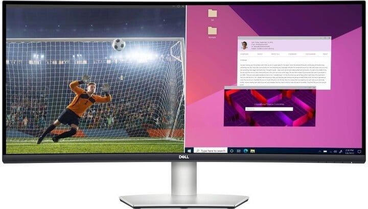 Monitor Dell S3423DWC - LED, 34", WQHD, i bardhë/ argjendtë
