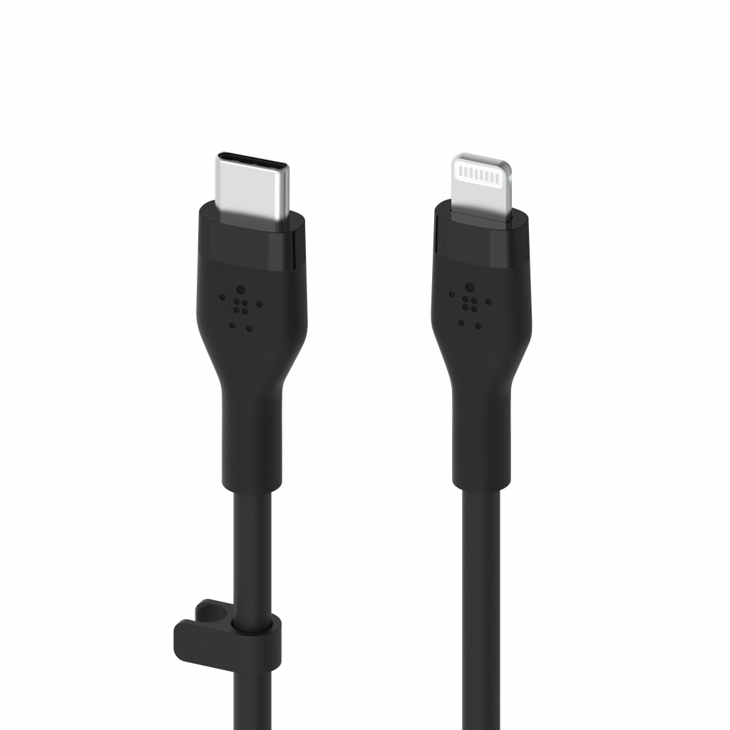 Kabllo silikoni Belkin Boost Charge USB-C - Lightning, 2m, e zezë