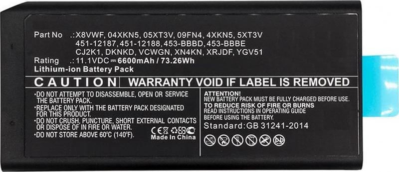 Bateri laptopi CoreParts MBXDE-BA0185, për Dell Latitude 12 7204 14 7404 Rugged 5404, e zezë