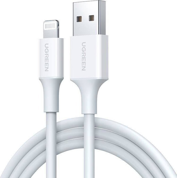 Kabllo USB Ugreen UGR1457, USB A në Lightning, 1.5 m, e bardhë