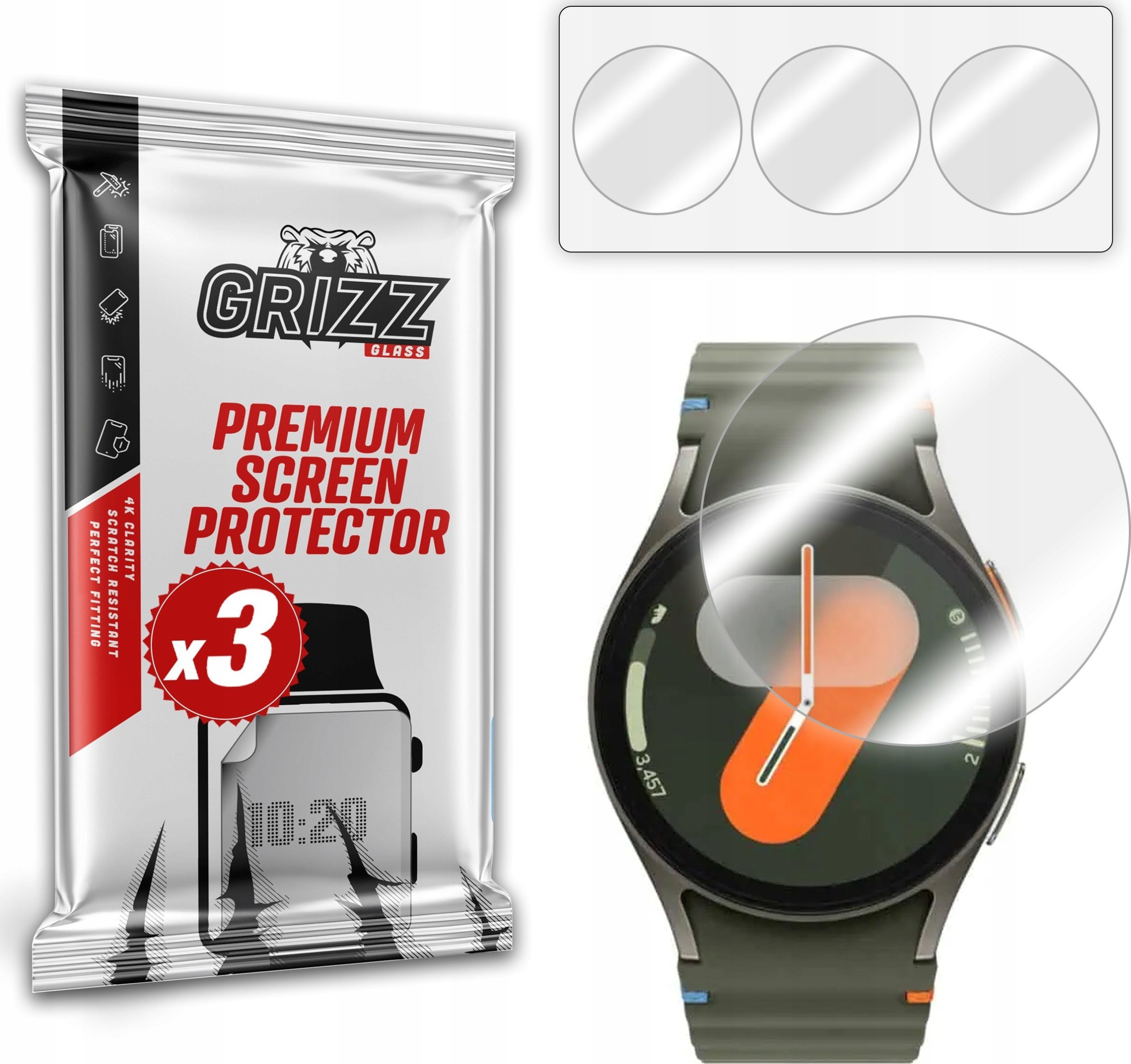 Mbrojtës ekrani Hydrogel Grizz për Samsung Galaxy Watch 7 44mm, transparent