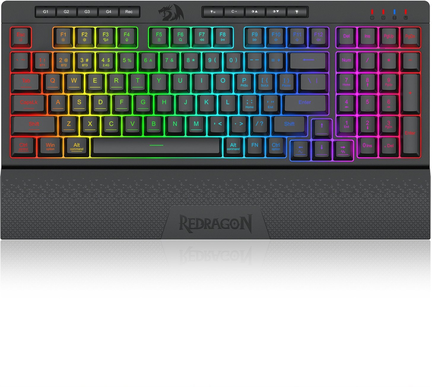 Tastierë gaming Redragon K515 PRO Shiva, wireless, RGB, me 98 taste, me mbështetëse për kyçet