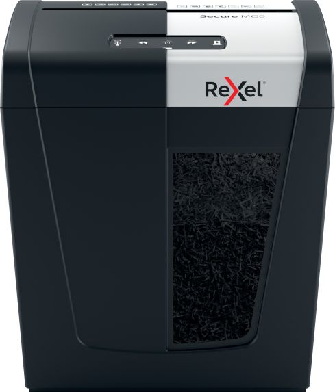 Shredder Rexel Secure MC6 P-5, mikro-cut P-5, 6 fletë, i zi