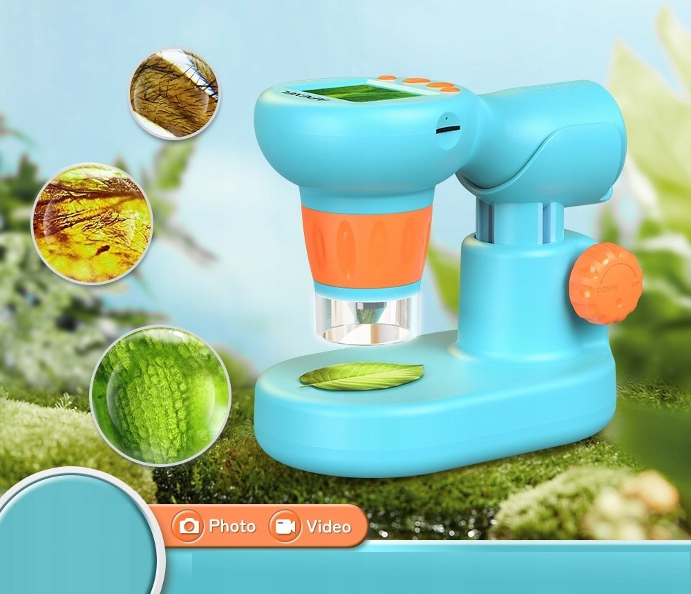 Mikroskop digjital Apexel APL-MS201, 800x, për fëmijë, i bardhë