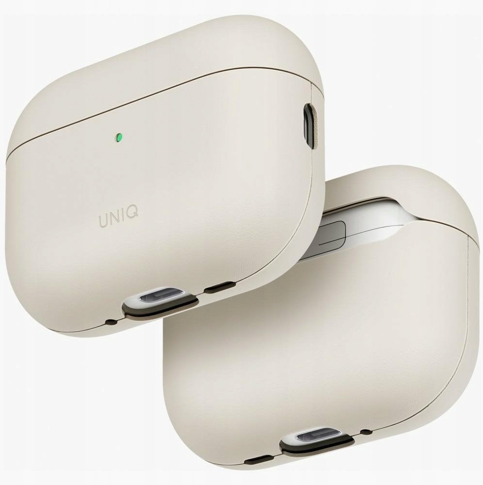 Mbulesë UNIQ Lyden VEX për AirPods Pro 3, lëkurë sintetike premium, e bardhë krem