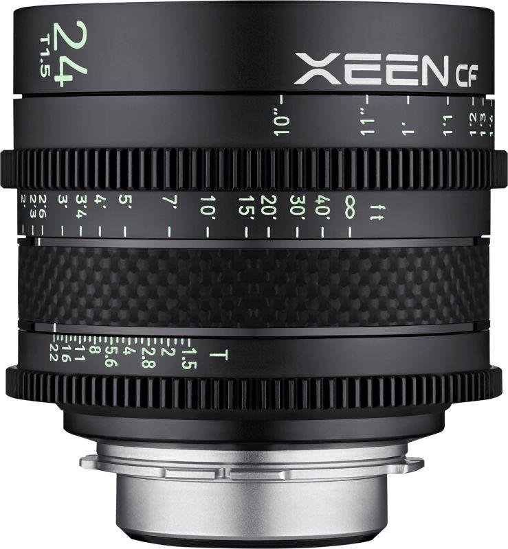 Lente Xeen CF 24mm, T1.5 FF Sony E, e zezë
