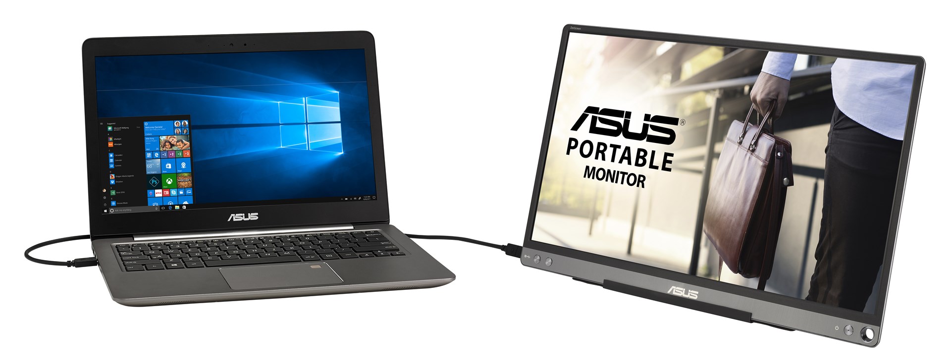 Monitor ASUS ZenScreen MB16ACE, 15.6", 1920 x 1080, Full HD, 70 Hz, i hirtë