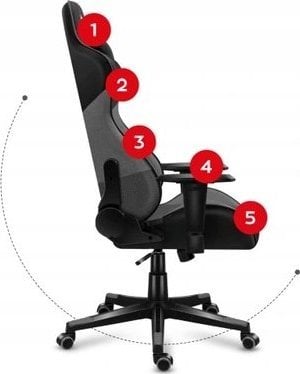 Karrige gaming Huzaro Force 6.2, rrjetë, deri 130kg, gri e zezë