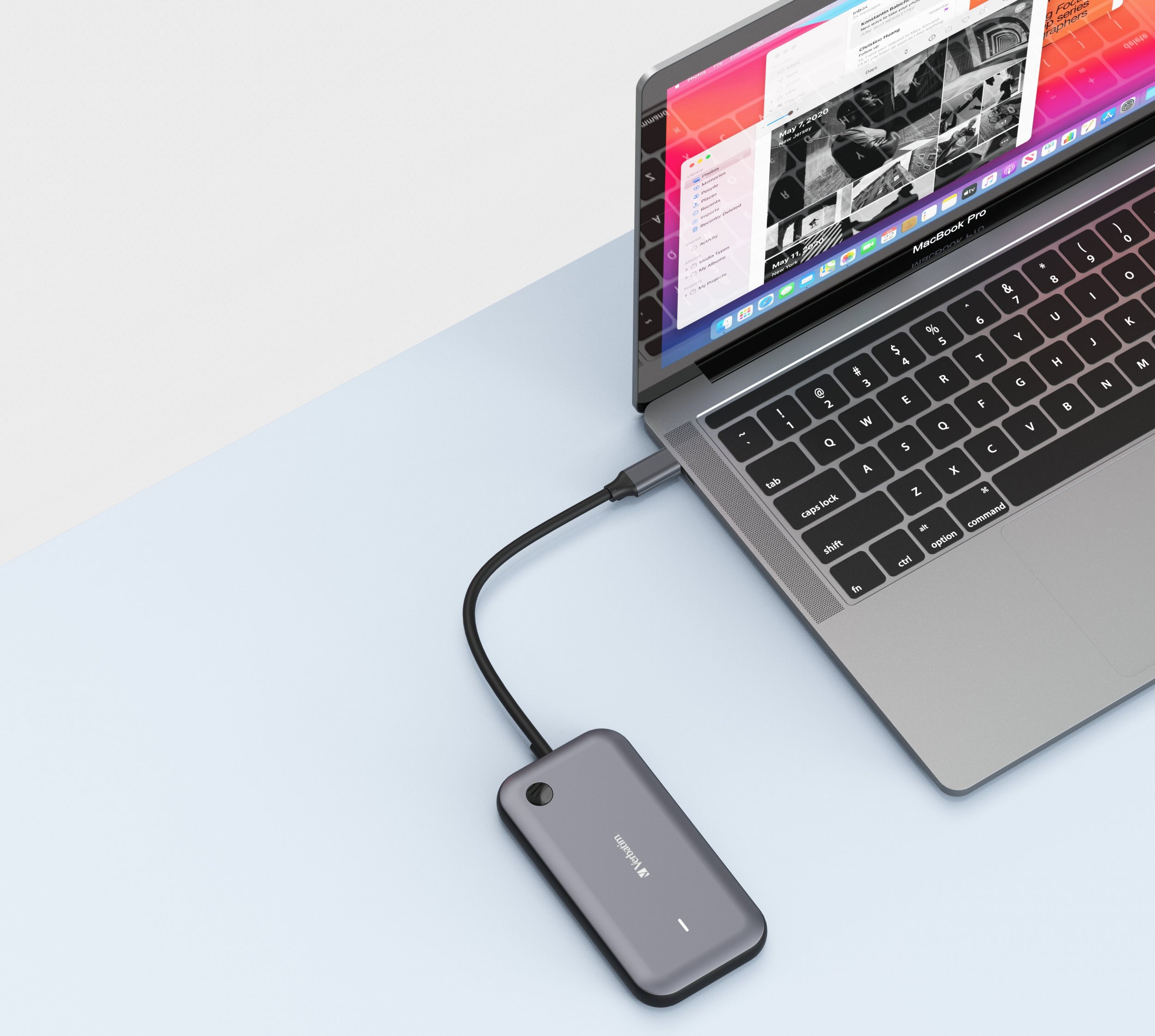 Adapter wireless për ekran Verbatim Share My Screen, USB C, Full HD 1080p, me hub