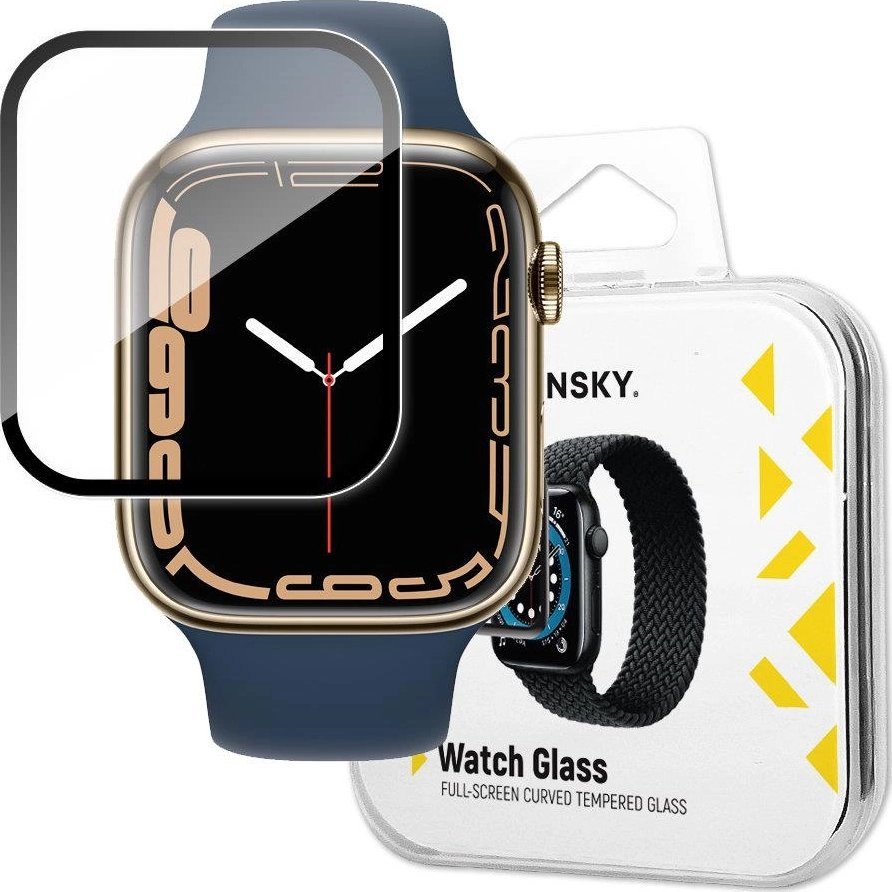 Mbrojtës ekrani Wozinsky Watch Glass për Apple Watch 7 8 9 45mm, xham hibrid, i zi