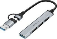 Adapter USB hub Tracer 47499 A-4, 4 porta, USB-C, argjendtë