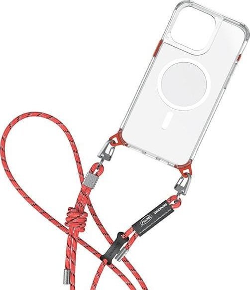 Rrip crossbody universal për telefon Skinarma Dyno Vermilion, i rregullueshëm, me karabiner metalik, e kuqe