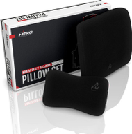 Set jastëkësh gaming Nitro Concepts, memory foam, për qafë dhe bel, e zezë e bardhë