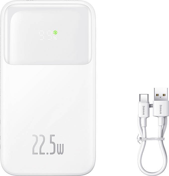 Powerbank Baseus Comet, 10000mAh, 22.5W, i bardhë