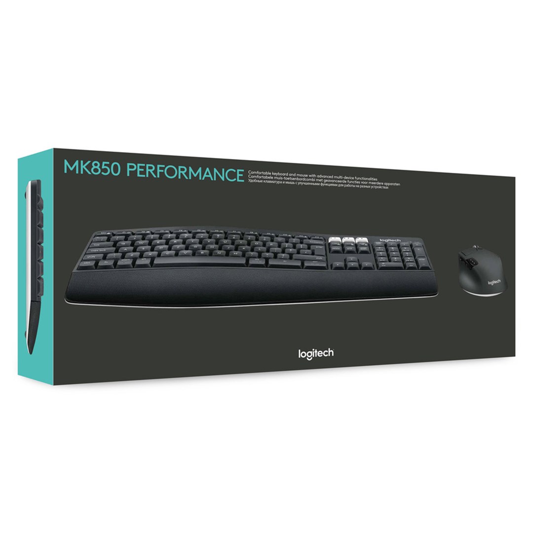 Set tastierë dhe maus Logitech MK850, QWERTZ Gjerman, Bluetooth, 2.4GHz, e zezë
