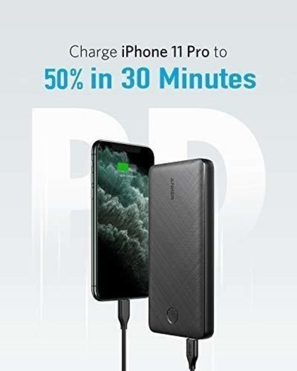 Powerbank Anker Essential, 20000mAh, Power Delivery 18W, i zi