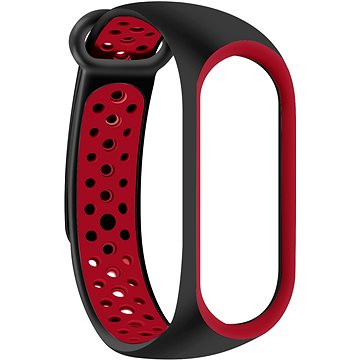 Rrip dore Eternico Sporty për Xiaomi Mi Band 5 6 7, silikon, i zi me të kuqe