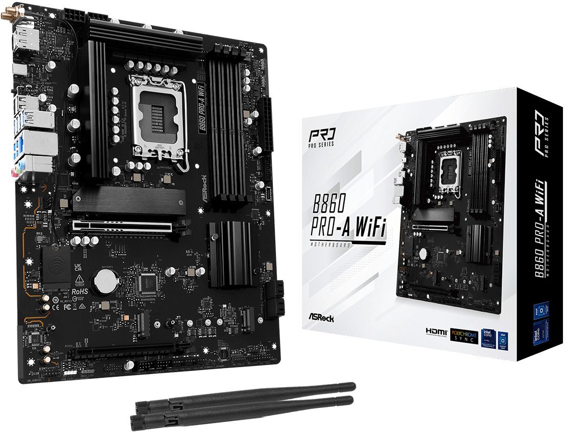 Pllakë amë Asrock B860 Pro A WiFi, Intel LGA 1851, DDR5, ATX