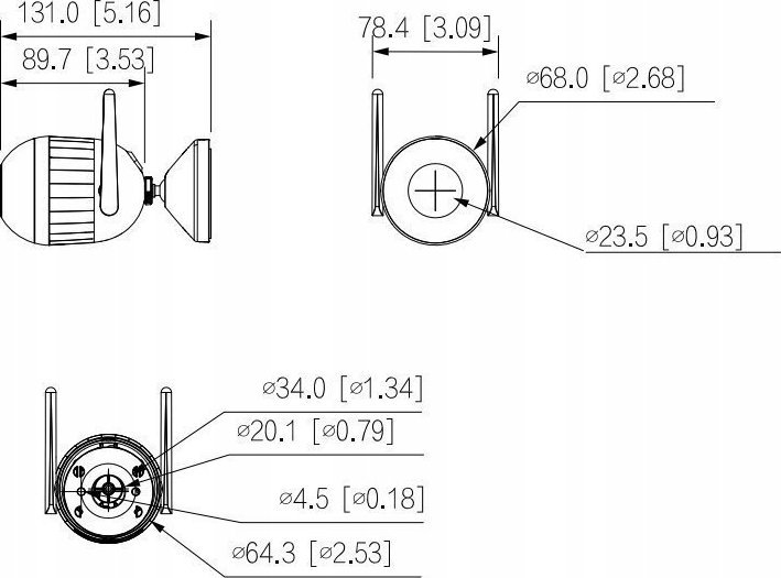 Kamerë sigurie DAHUA F4C-PV, IP Bullet, QHD, lente 2.8 mm, e bardhë