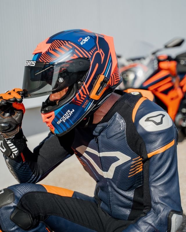 Sistem komunikimi moto Cardo Packtalk Edge KTM, Bluetooth, 15 përdorues, portokalli