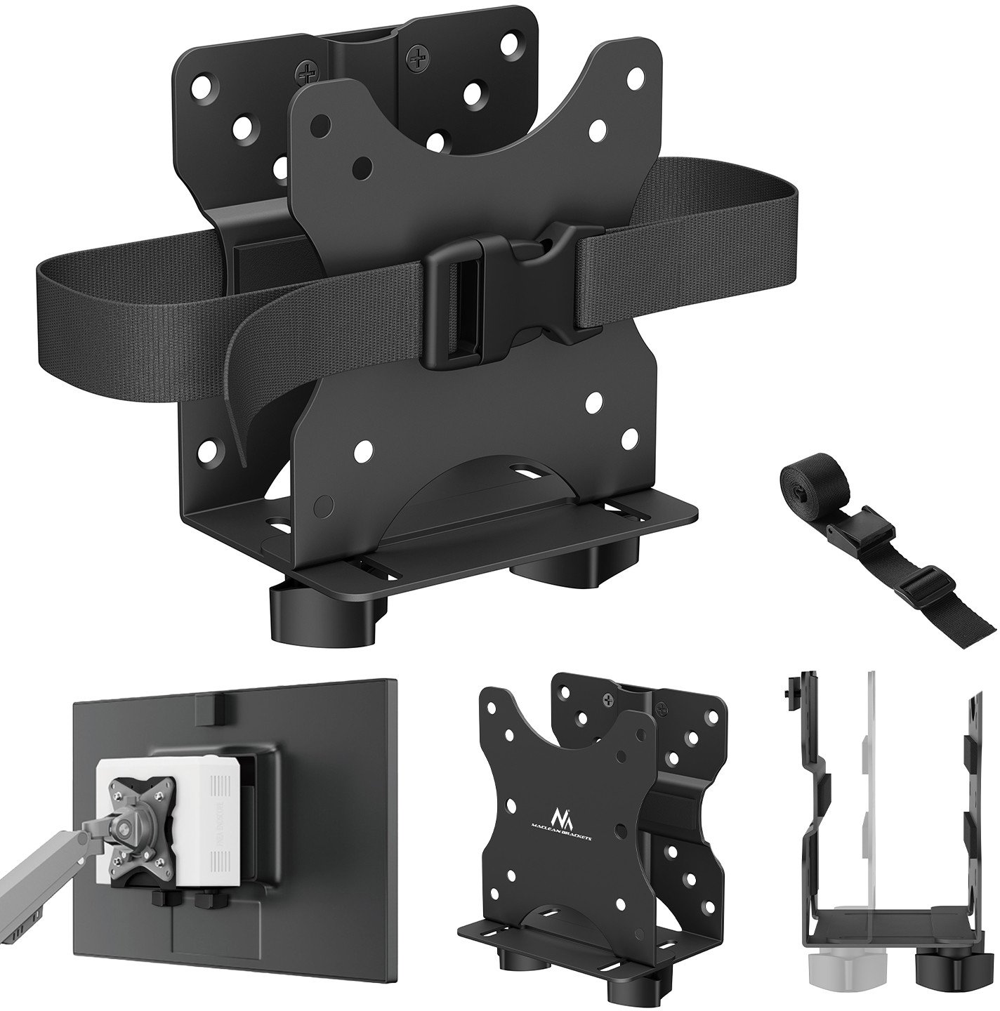 Држач за мини компјутери Maclean MC-115 B, 17-70 mm, VESA, 5 kg, црн