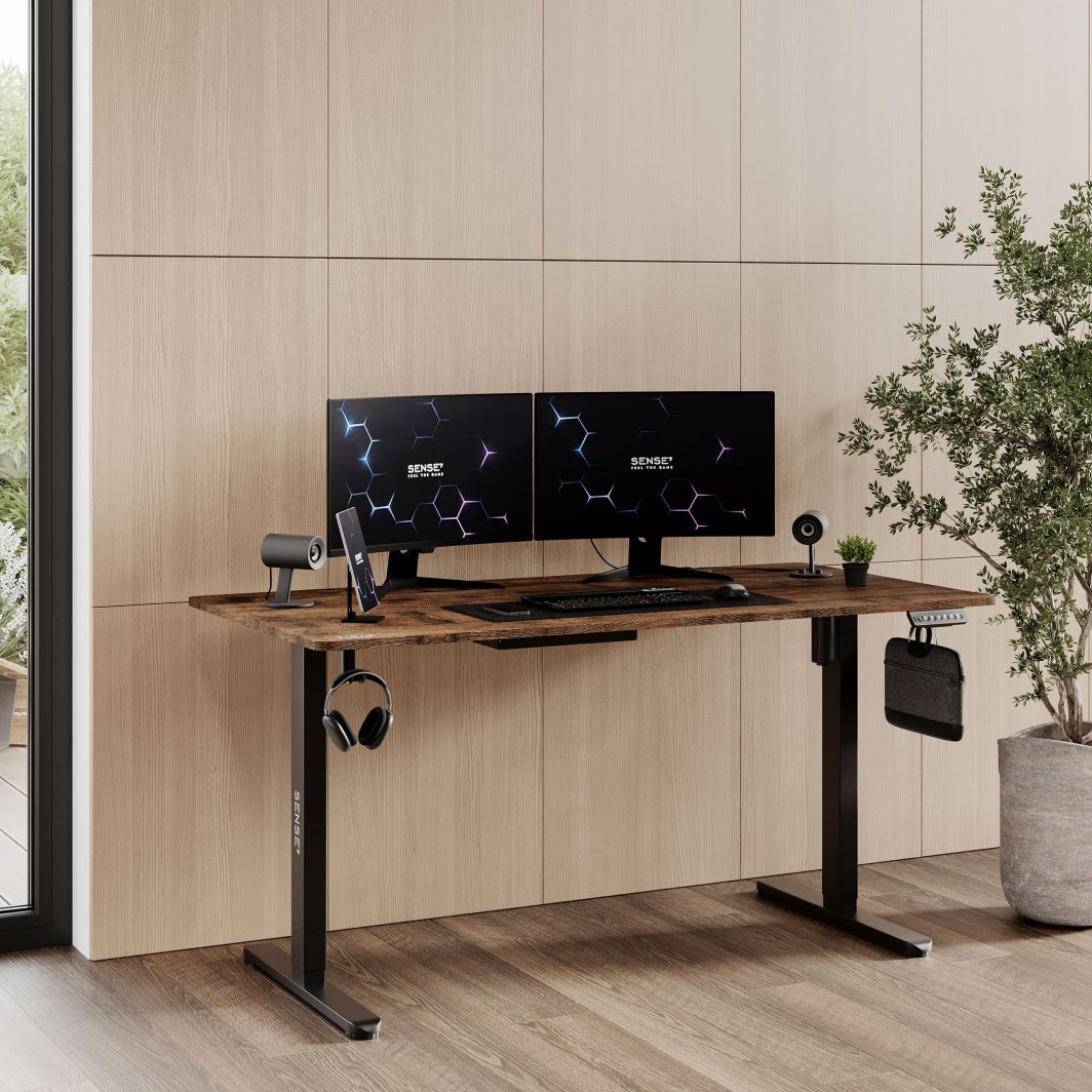 Tavolinë SENSE7 Nojo, 140cm x 70cm, e zezë/ druri