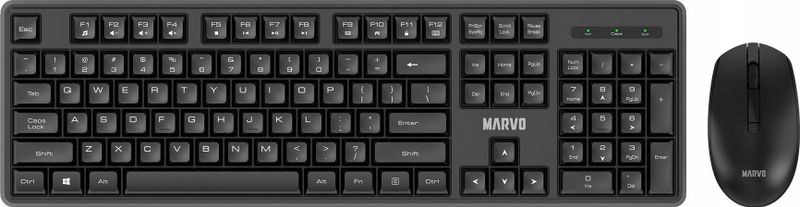 Set tastierë dhe maus Marvo WS005, wireless 2.4GHz, layot US, i zi