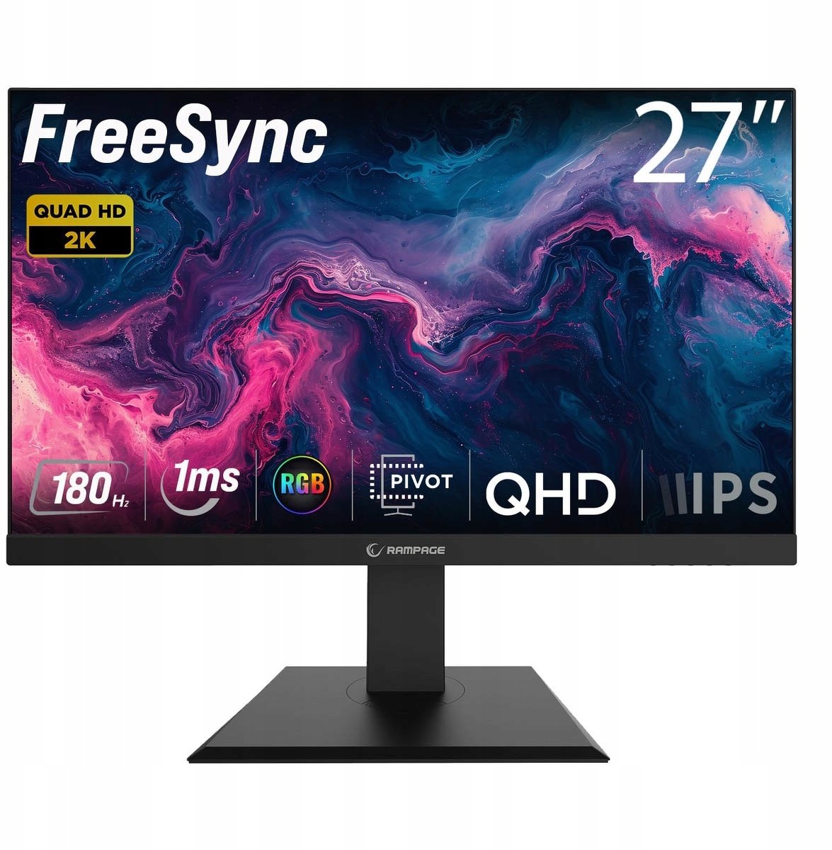 Monitor gaming Rampage Miracle MC27RQ180, 27", QHD 180Hz, i zi