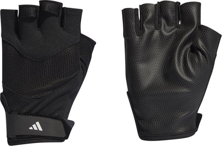 Doreza trajnimi Adidas Training Glove II5598, rrjetë frymëshmërije, mbyllje Velcro, e zezë