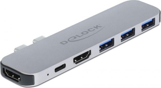 Docking station Delock 4K, për MacBook, i argjendë
