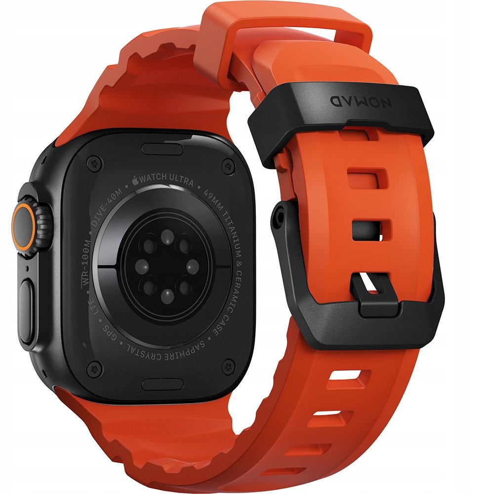 Rrip ore Rolling Square Rocky Point Band, 46mm 49mm, gome FKM, ngjyra magma me elemente të zeza