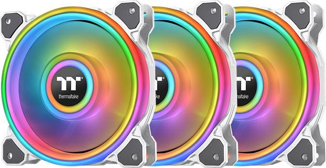 Set ftohësish PC Thermaltake Riing Quad 12 RGB, 3x120mm, me HUB, të bardhë