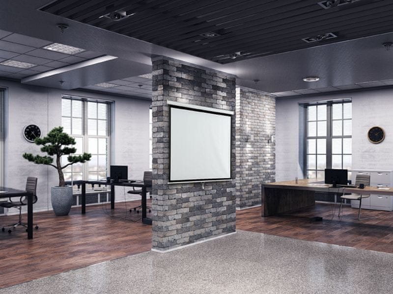 Ekran projekcioni AVELI 84", manual, 1:1, i bardhë