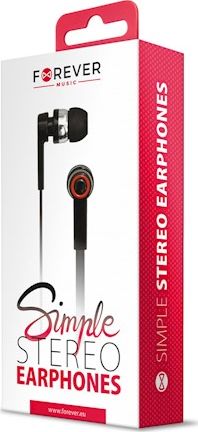 Kufje Forever me kabllo, me mikrofon, 3.5mm, të zeza