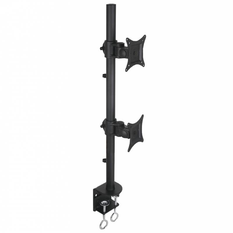 Mbajtëse tavoline për dy monitorë Techly, 13-27", 20 kg, e zezë