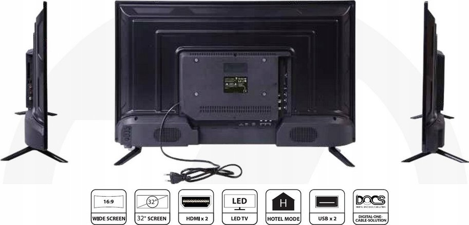 Televizor RED OPTICUM TRIVIO 32Z3, 32", LED, tuner i trefishtë, i zi