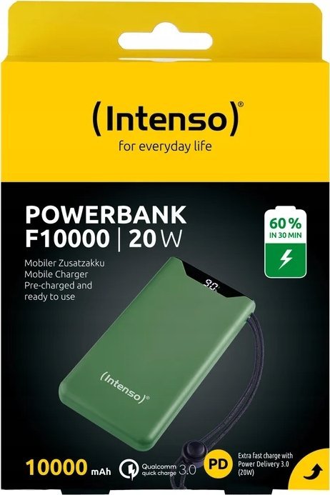 Power bank Intenso 7332037, 10000mAh, PD dhe Quick Charge 3.0, i gjelbër