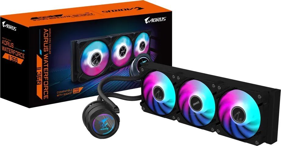 Ftohës Gigabyte Aorus WaterForce II 360, i zi