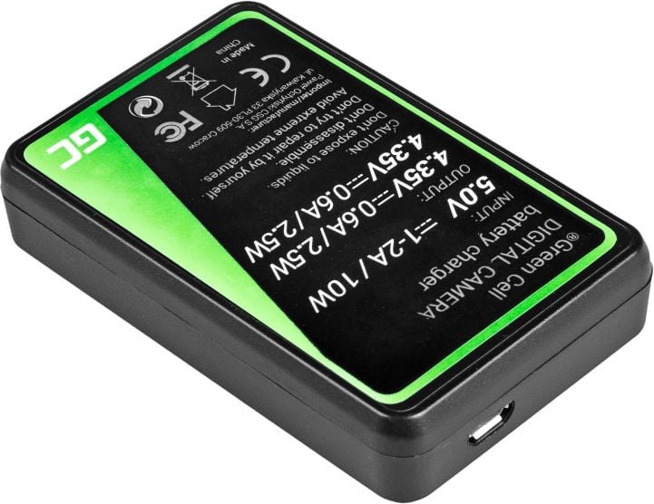 Karikues baterie Green Cell AHBBP-501 për GoPro AHDBT-501, për HD Hero5 dhe HD Hero6, i zi