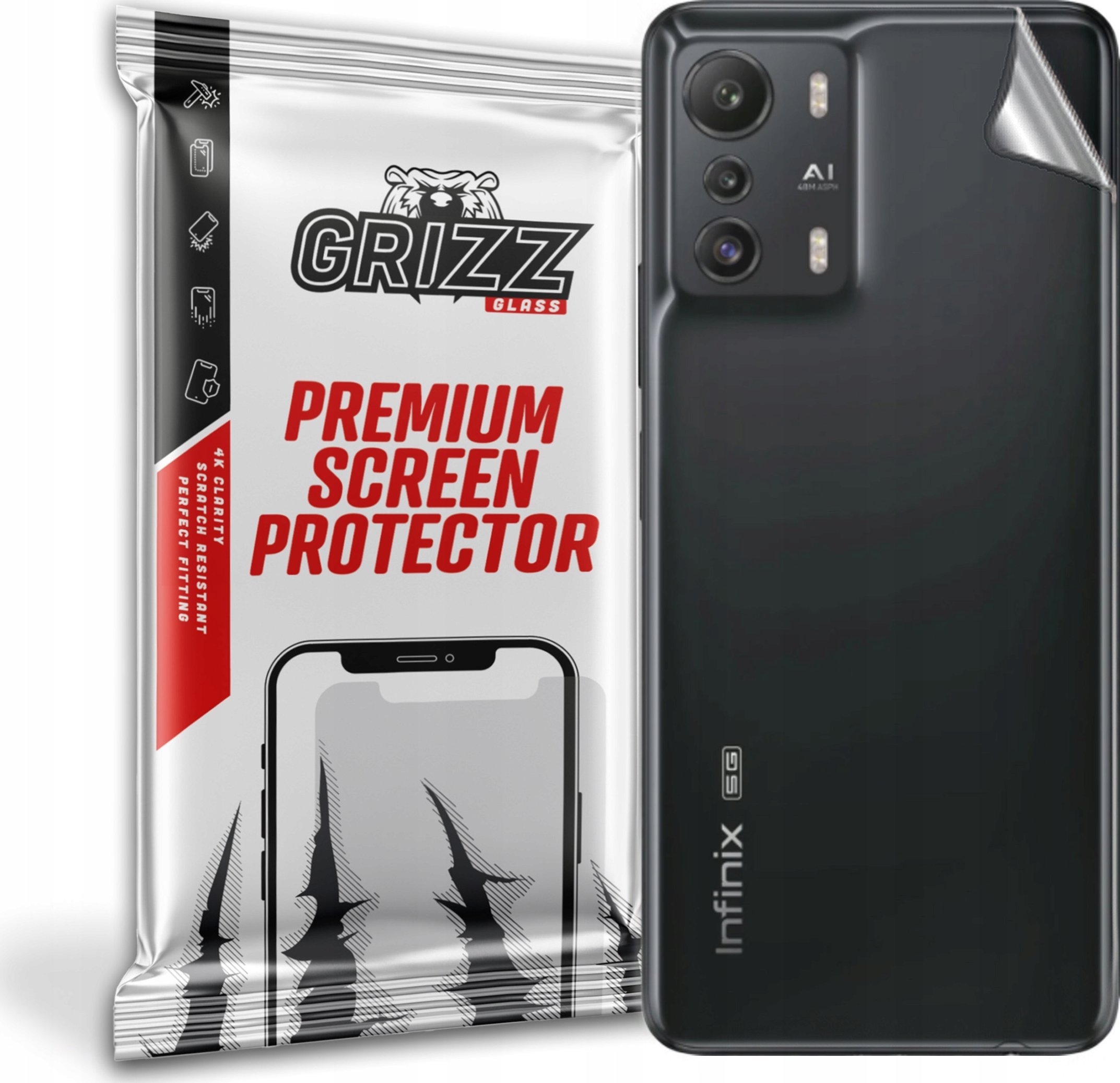 Film mbrojtës prapa Grizz për Infinix Zero 5G, SatinSkin, transparent