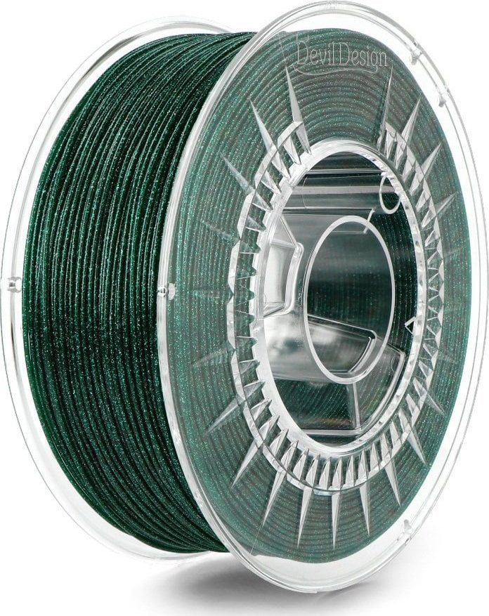 Filament PLA Devil Design Galaxy Green, 1.75mm, 1kg, jeshile me shkëlqim