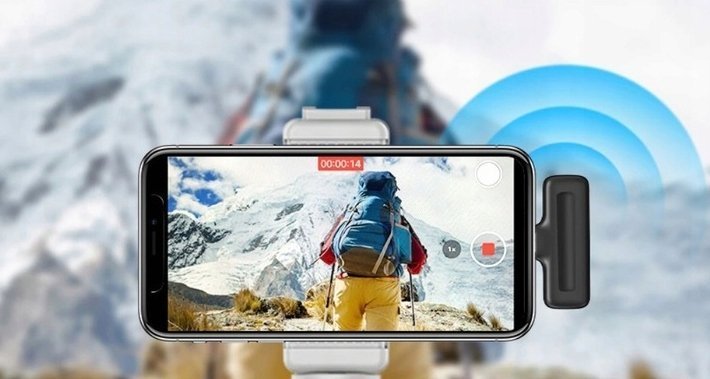 Mikrofon lavalier wireless Ulanzi J12, Lightning për iPhone, set me 2 mikrofonë, i zi