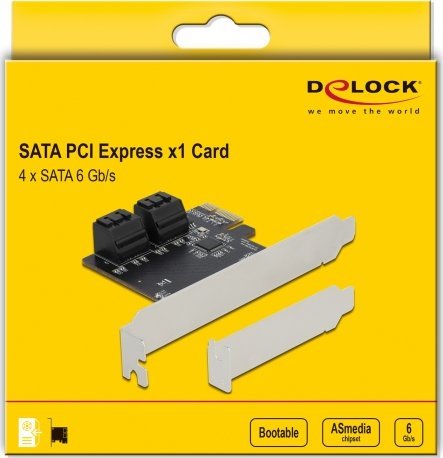 Kartë zgjeruese DeLOCK PCI Express x1, 4 porta SATA, low profile