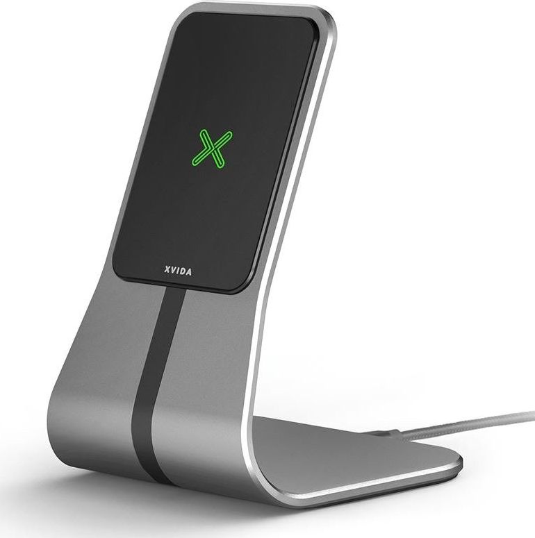 Karikues wireless XVIDA Desk Stand, 7.5W, për telefona Qi, gri