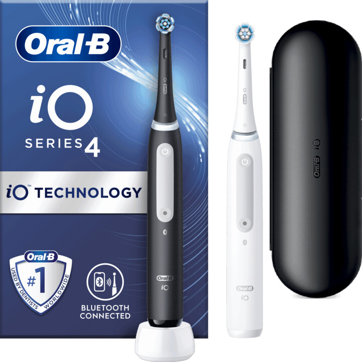 Furçë elektrike për dhëmbë Oral-B iO4 Series Matt Black + Quite White DUO Pack