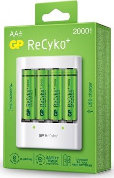 Bateri të rikarikueshme GP ReCyko U411 AA, NiMH 1.2V, 2000mAh, set 4 copë